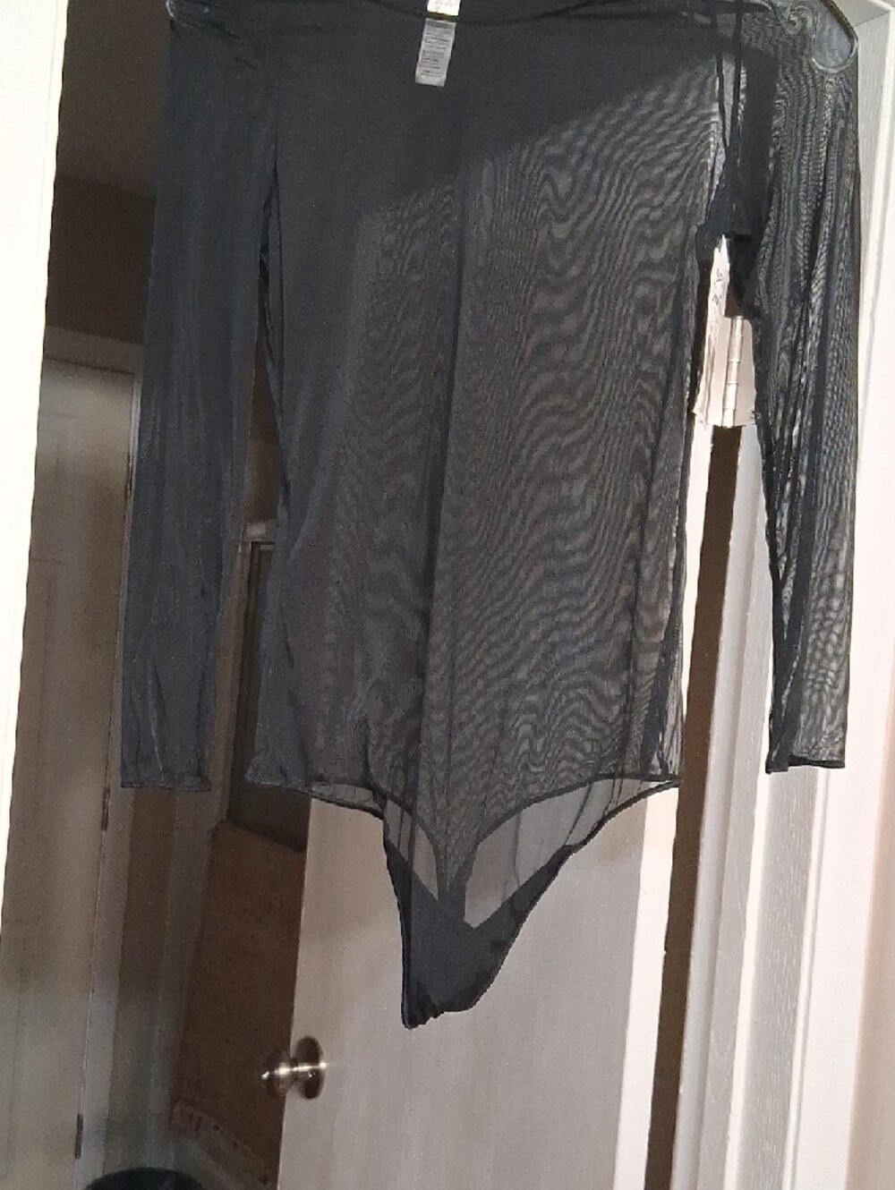 SPANX Sheer Long Sleeve Bodysuit in Black - Picture 5 of 6